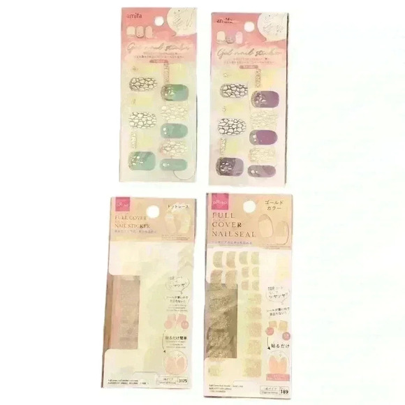 🌈 6/$60, Set Of 4 Nail Stickers, Press On Nails And Set of 6 Nail Glitters - Picture 1 of 9